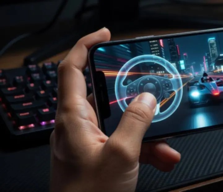 Racing Go mobilos irányítás – érintőgombok és döntéses vezérlés vizuális bemutatója
