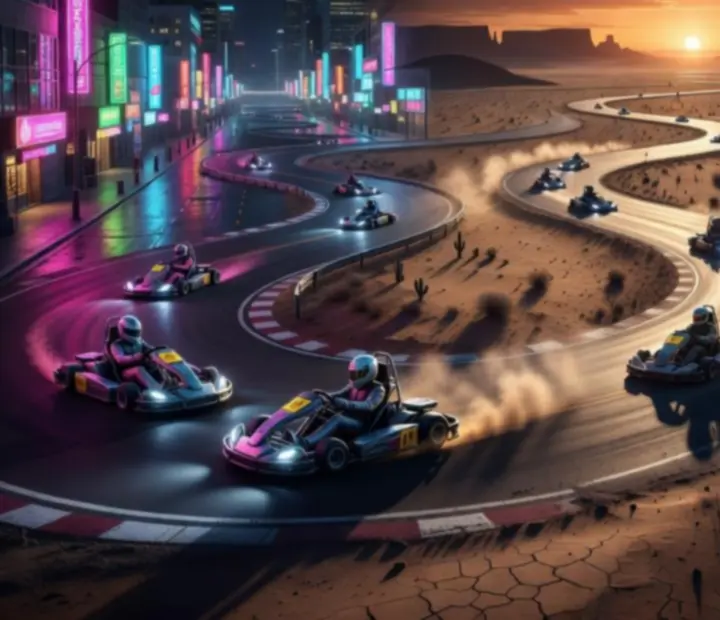 Racing Go versenypályák – városi, sivatagi és autópályás környezetek